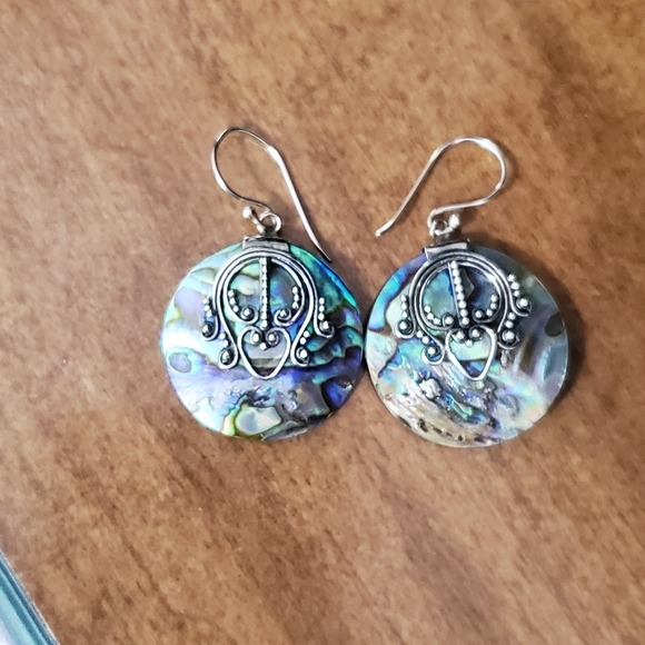 Suarti Abalone Sterling Drop Earrings - Picture 5 of 13